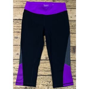 Tek Gear Women’s Black/Purple Capri Active Wear Shape Wear Tight Size S NWOT